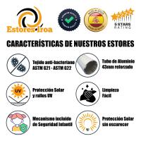 Estores Iroa- Estores Iroa Estor Enrollable Translúcido Decorativo Estampado 102 Blanco y Gris – Diseño de Hojas Modernas, Estilo Minimalista, Hecho a Mano en España, Instalación Fácil, Alta Calidad - details 0