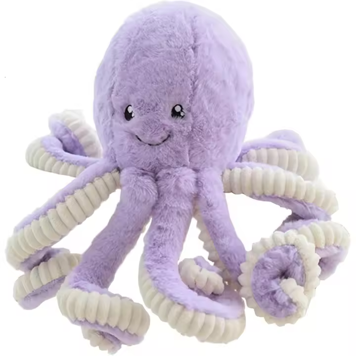 Lindos Peluches de pulpo de dibujos animados, Muñegos de Plush de pulpo, juguetes de Plush de pulpo, juguetes de Plush Marinos (Morado, 15,7 pulgadas) - 1