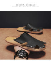 Sandalias De Cuero Para Hombre Talla Grande 46 48 Zapatos Clásicos De Verano Cómodos Para Caminar Al Aire Libre Mocasines Suaves Romanas - details 21