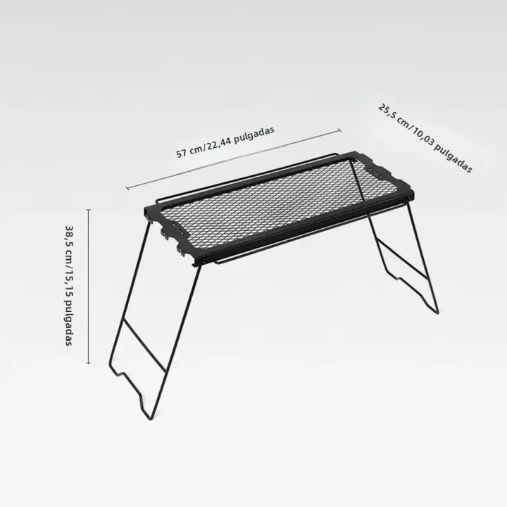Mesa Plegable Multifuncional Para Exteriores Mesa De Red Plegable Para Camping Y Picnic BBQ Con Soporte De Almacenamiento De Hierro Color Negro Kaki Verde - 1