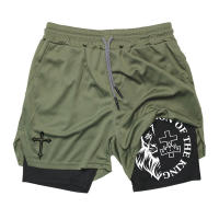 Shorts De Entrenamiento Para Hombre Con Estampado De León 2 En 1 Running Quick Dry Transpirable Shorts De Gimnasio De Performance Activewear - details 20