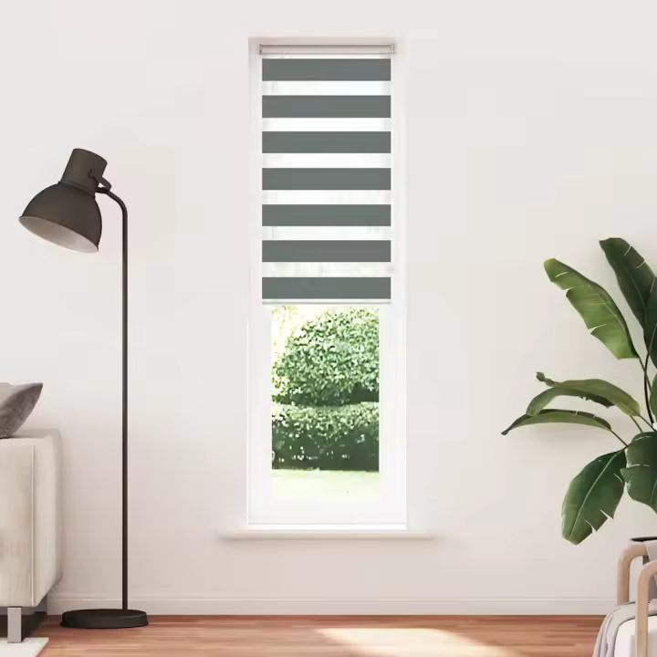 Estor cebra gris oscuro 55x200cm tejido ancho 50,9 cm poliéster - 1
