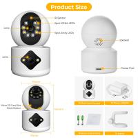 Cámara De Seguridad WiFi Dual 4MP Con Pantalla Automática De Seguimiento Y Detección De Humanos Monitor De Bebé Para Interior CCTV Vigilancia Doméstica - details 1
