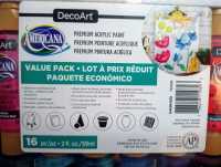 DecoArt Americana - Paquete económico de 16 pintura acrílica, Envió Gratis. DASK429 de 16 unidades, 2 Oz 59ml. Ideal para iniciación a la pintura decorativa. Se adhiere en lienzo, madera, cartón, escayola, terracota y todo tipo de superficies. Deco Art - details 1