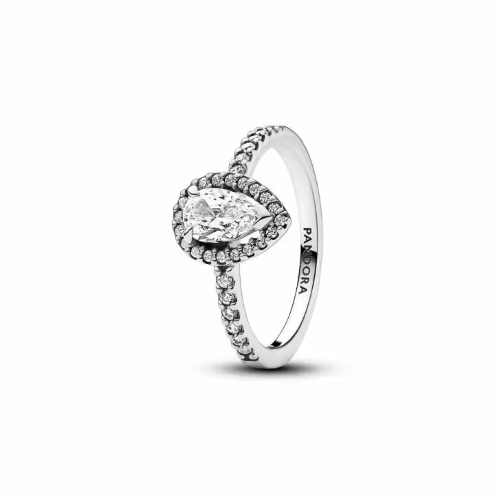 Anillo Halo de Pera Brillante - 1