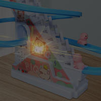 Tobogán eléctrico de pista de pato para niños y niñas, juguete para subir escaleras, luces LED, tobogán Musical, regalo - details 10