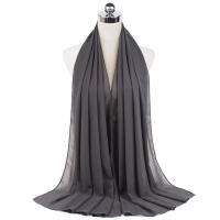 Nueva Elegante Bufanda De Mujer 2023 Modesta En Chiffón Sólido Tamaño Grande Abrazadora Para Cabeza Y Cuello Protección Solar Estilo Fashion - details 42