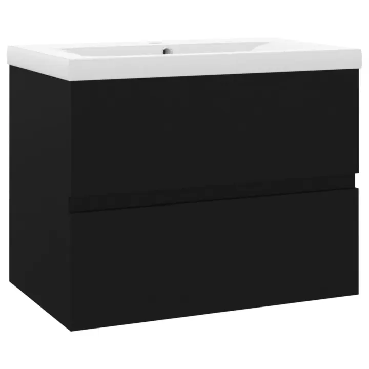 Mueble with fregadero Madera de Ingeniería Negro - 1