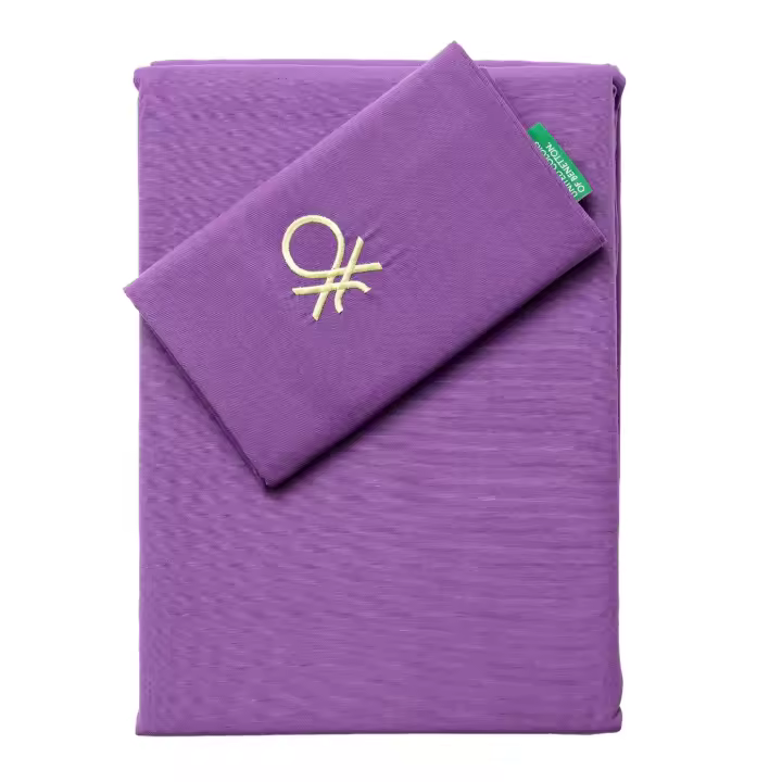 United Colors Of Benetton - Set 2pc Cama Verde y Morado - Rainbow Benetton - 70% Algodón - 1