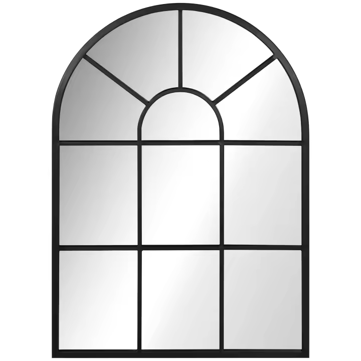 HOMCOM Espejo Decorativo de Pared Espejo de Ventana de Metal para Salón Dormitorio Entrada Estilo Moderno - 1