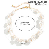 Collar De Moda Elegante Multicapa Imitación Perla Barroca Para Mujer Ingemark Collar Clavícula Kpop Joyería De Boda Aesthetic - details 1