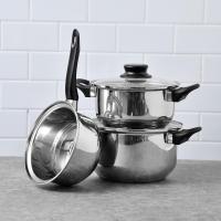 Bateria de cocina 5 piezas SAN IGNACIO Palma de acero inoxidable apta para inducción - details 1