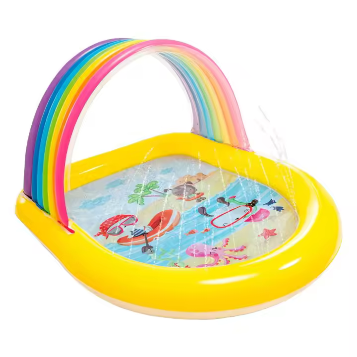 Piscina Infantil Arco Iris Con Toldo Y Aspersor Intex - 1