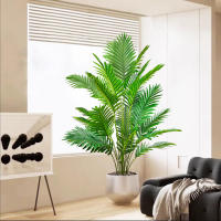 Gran Árbol De Palma Artificial 68-120cm Planta Falsa Verde De Plástico Para Decoración De Jardín Y Hogar Ramas De Palma Tropicales - details 1
