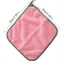 Juego De 4 Toallas De Mano De Terciopelo Coral Para Cocina 25*25cm Absorbentes Y No Desprendiéndose Toallas De Lavado De Platos De Microfibra Sólidas - details 1