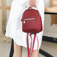 Mochila De Moda Para Mujer Mini Soft Touch Multifuncional Pequeña Bolso De Hombro Para Dama Niña Color Negro - details 3