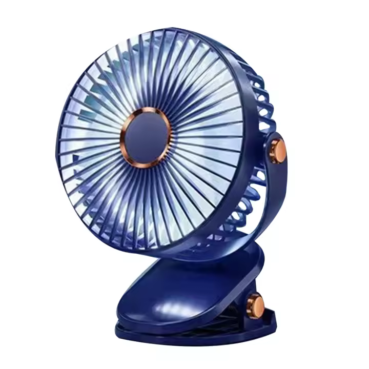 Ventilador de clip de 6 pulgadas enchufable USB recargable fuerte energía eólica mini ventilador de oficina de escritorio portátil silencioso, azul - 1