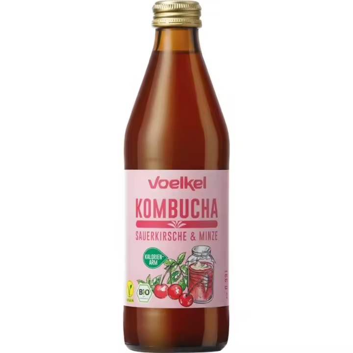 Te Kombucha Cereza Menta Vegan 330ml Voelkel - 1