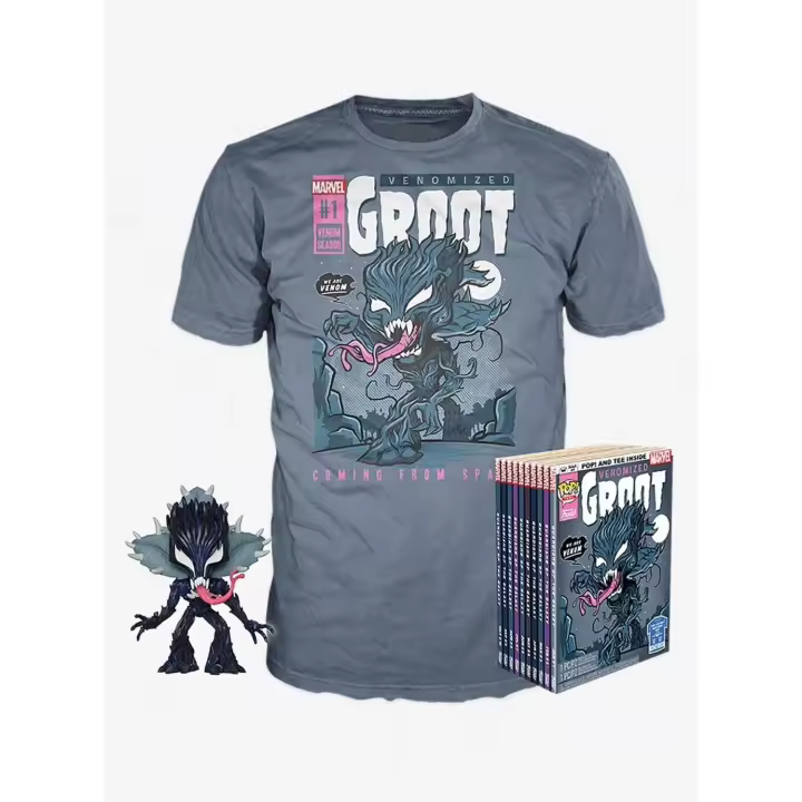 Funko Pop! Tees Marvel Venomized Groot Glow + Camiseta - 1
