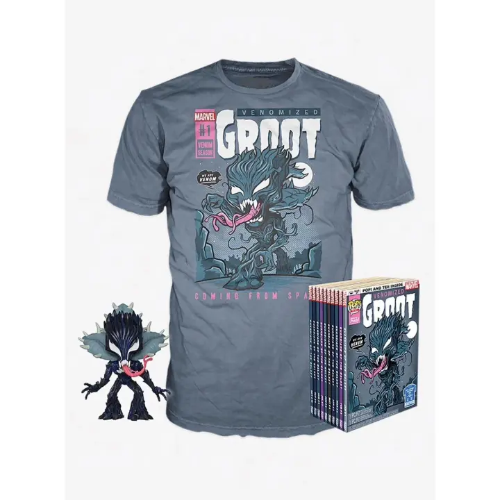 Funko Pop! Tees Marvel Venomized Groot Glow + Camiseta - 1