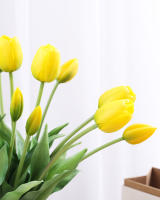 5pcs Flores Artificiales Tulipes Toque Real Alta Calidad Silicona Falso Flor Decoración De Hogar Para Boda Novia Decoración De Habitación - details 4