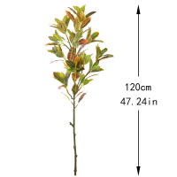 Planta Artificial De Ficus Tropical Grande 30-120cm Hojas De Caoba Para Decoración De Jardín Y Hogar Material Plástico - details 1