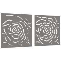 vidaXL Adorno de pared jardín 2 uds acero corten diseño rosa 55x55 cm - details 2