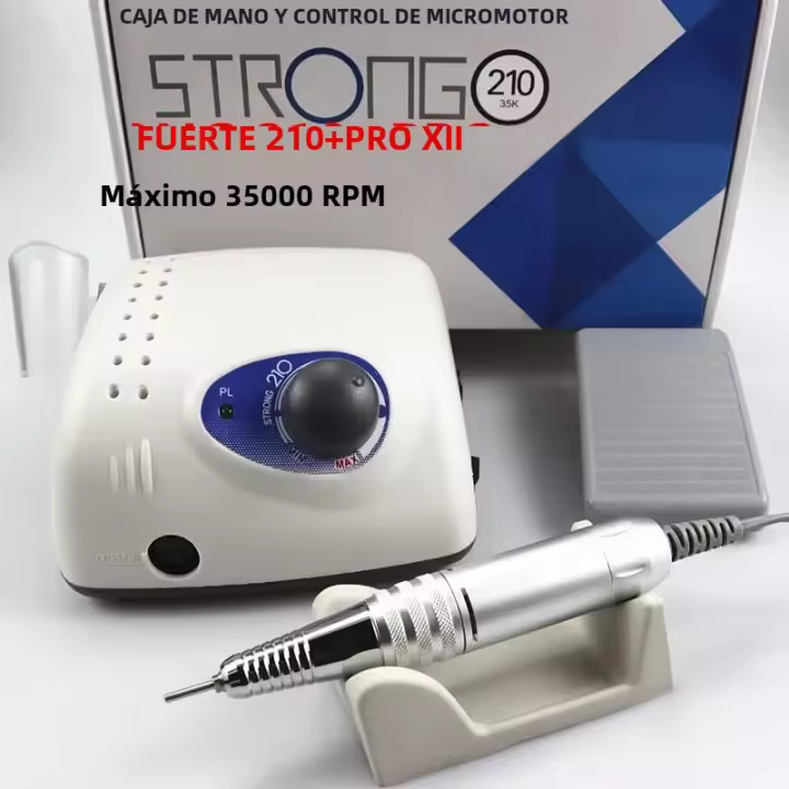 Taladro De Uñas Eléctrico STRONG 210 pro XII 65W 35000 Rpm Con Corte De 15000 Para Manicura Y Pintura De Uñas Kit De Herramientas De Belleza - 1