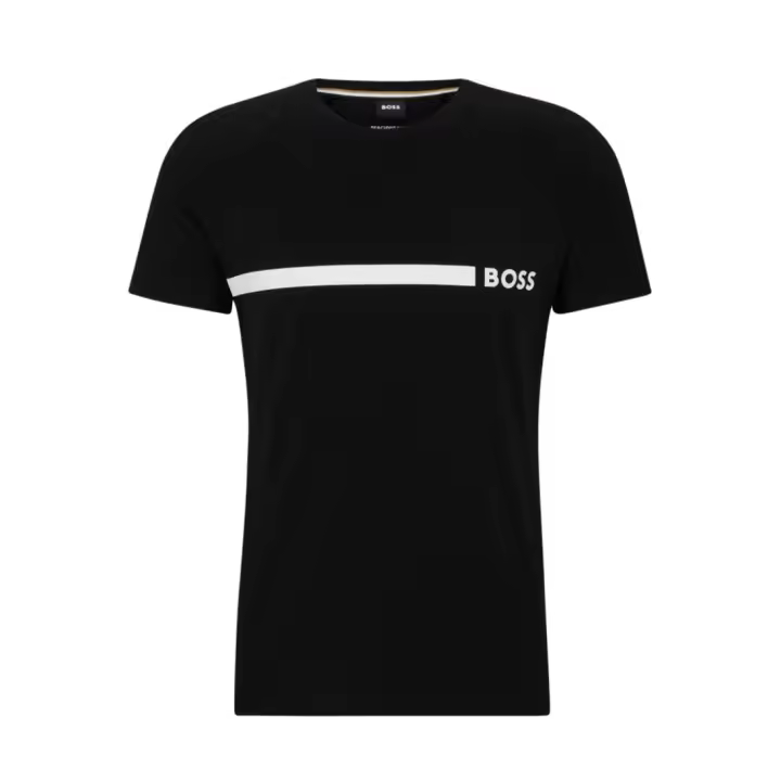 Camiseta Boss Slim Fit Algodón Manga Corta Logo (Negra) - 1