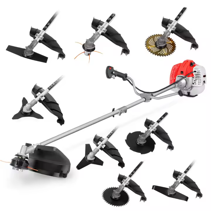 GREENCUT GGT650X-9 - Desbrozadora Gasolina 65cc 4,9cv, Motor 2T, 9 Accesorios, Arnés, Barra Divisible 9 en 1 - 1