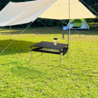 Mesa De Camping De Aleación De Aluminio Plegable Ultraligera Con Organizador De Almacenamiento Grande Y Palo De Luz Para Playa Y Carro De Transporte - details 3