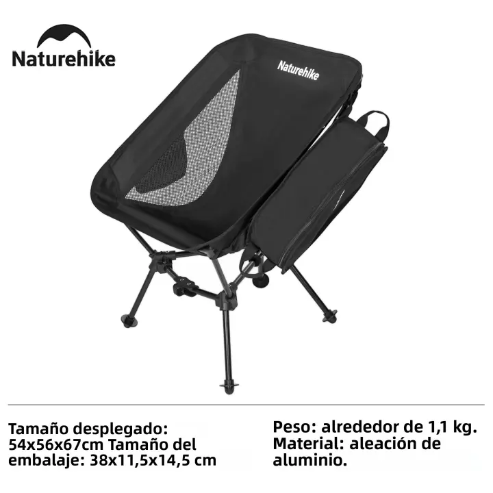Silla De Camping Naturehike 2024 Ultraligera Y Portátil Estable Y Alta Carga Silla De Luna Baja Para Pesca Y Viajes Exterior - 1