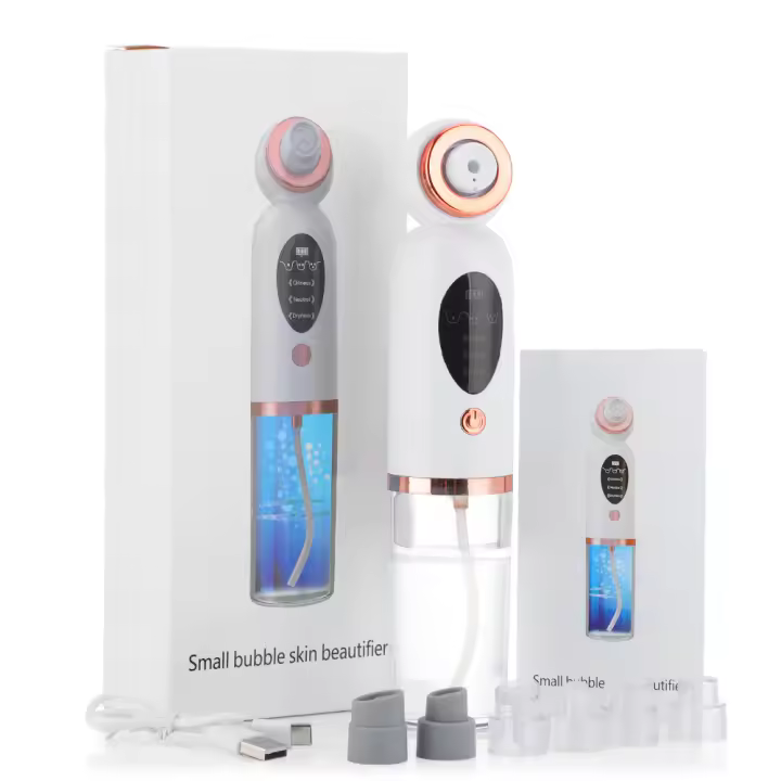 Instrumento para sacar puntos negros con burbujas pequeñas de 3 velocidades, instrumento de belleza para limpieza de poros faciales y eliminación de puntos negros, instrumento eléctrico de succión para puntos negros, blanco - 1