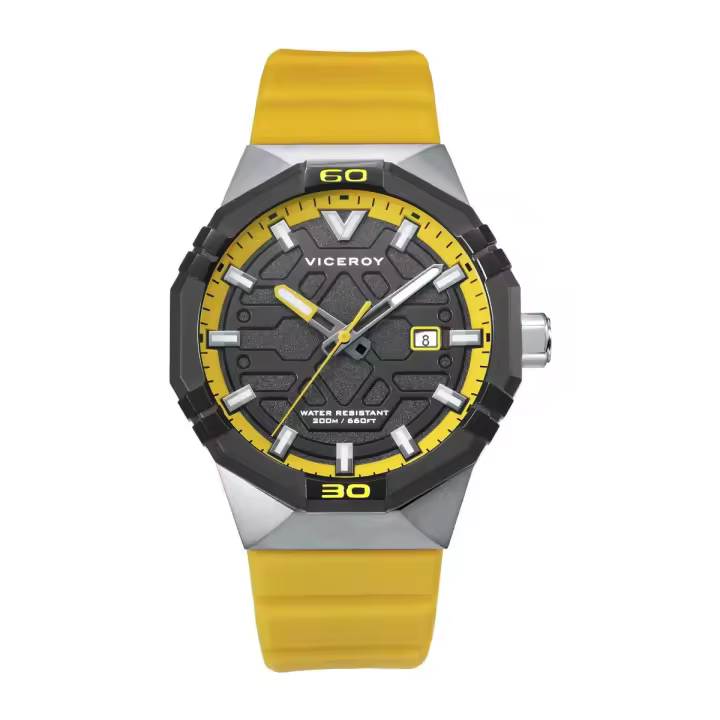 Reloj Viceroy 45015-57 Neo hombre caja acero y correa silicona Amarillo cronógrafo Sumergible (200m) - 1