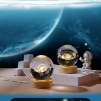 Lámpara De Mesa LED En Cristal Con Galaxia Luna 3D Luz Nocturna Para Dormitorio Sala De Estar Regalo De Navidad USB Poder - details 6