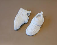 Nuevos Zapatos De Niños Pequeños En Blanco Tenis Deportivos Antideslizantes Suela Suave Primavera Otoño Casual Unisex PU Cuero Transpirable Talla Verdadera - details 2