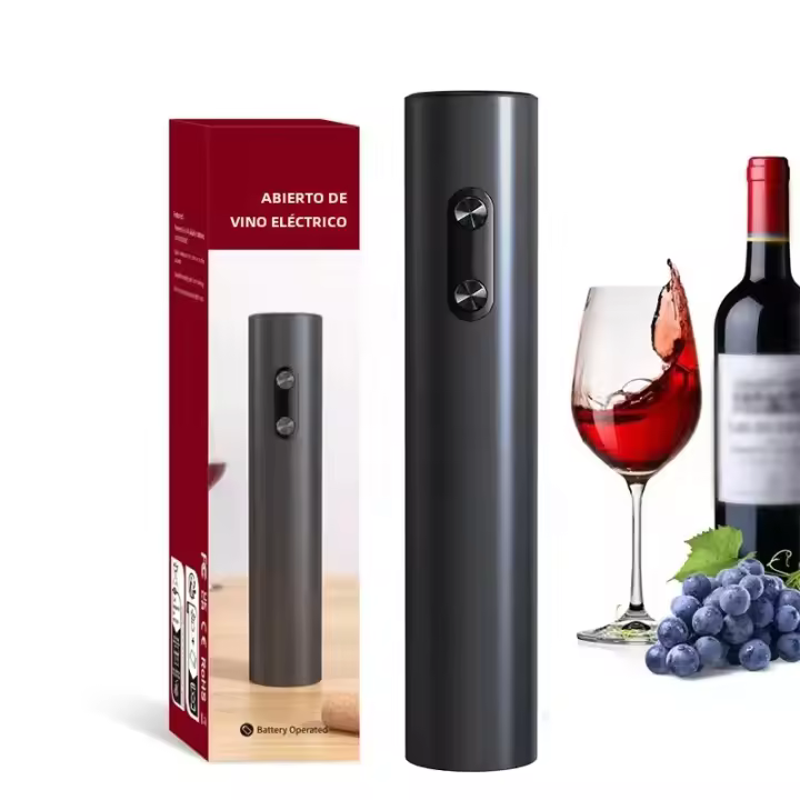Juego De Abrevidrios Eléctrico 4-en-1 Recargable Automático Con Tapa Para Vino Y Rieles De Vino Acero Inoxidable Ecológico - 1