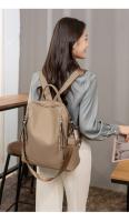 Mochila De Moda Para Mujer Gran Capacidad Múltiples Compartment Bolsa De Hombro De Cuero Suave Casual Para Viaje PU Cuero Negro Café Azul - details 7