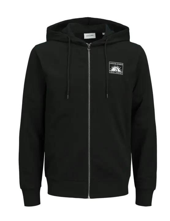 Sudadera Jack&Jones Jone negro con cremallera para hombre - 1