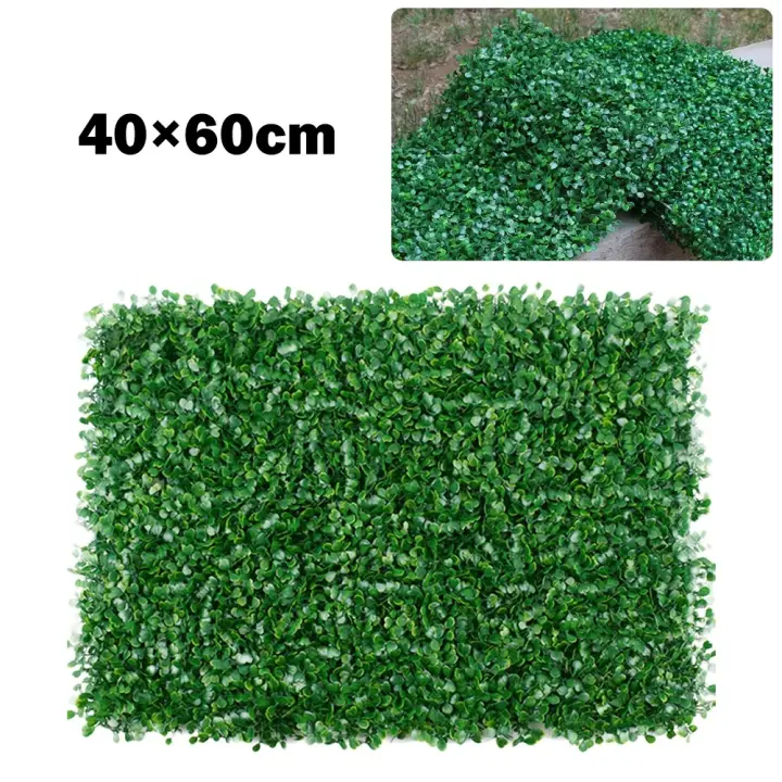 Kmt Style Panel Seto Decoración de Pared | Fondo de Paisaje de Planta de Césped Simulada Al Aire Libre | Seto Artificial | Plantas de Pared | Plantas Artificiales para Casa, Jardín, Boda, Decoración - Verde | Medidas 40x60cm - 1