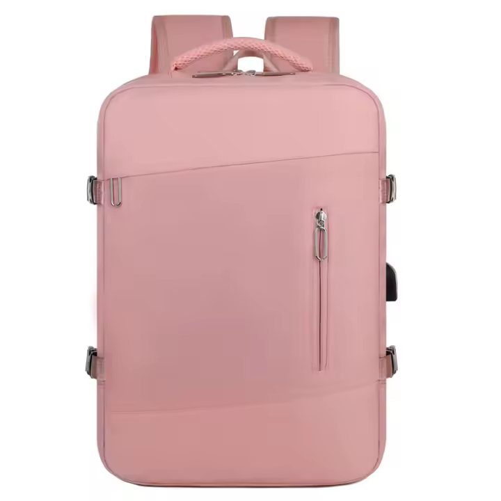 Mochila de Viaje en Cabina de Avión 45x16x30 Equipaje de Mano Ryanair - Equipaje de Mano Pequeño de 20L with Puerto de Carga USB para Negocios y Ocio - Rosa - 1
