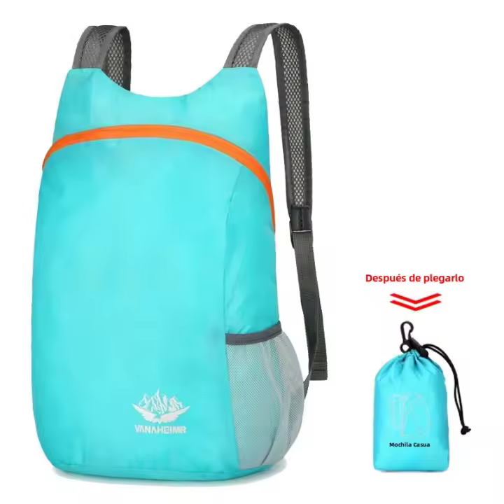 Mochila Plegable Para Deporte Y Viajes Unisex Ligera Y Fácil De Almacenar Bolsa Portátil De Ocio Exterior Estilo Casual - 1