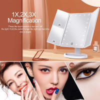 72 LED Light Vanity Mirror 1/2/3X Magnifying Cosmetic 3 Folding Makeup Mirrors 270 Rotation Stepless Dimmer Beauty Table Mirrors - details 2