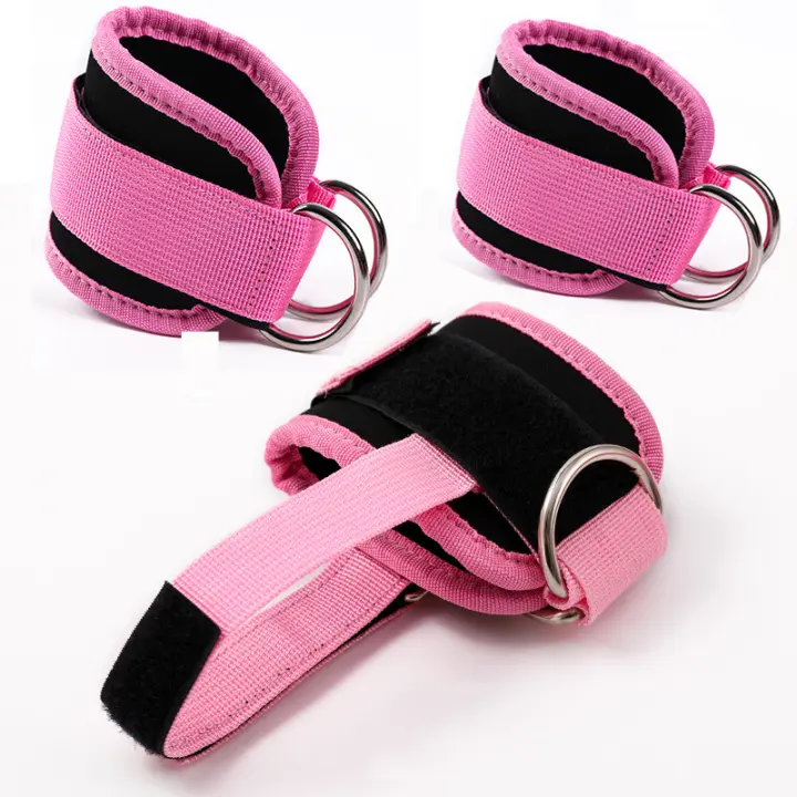Tirantes De Tobillo Ajustables Para Fitness Con Anillas D-Ring Soporte De Entrenamiento De Musculosidad En El Gimnasio Deportes Seguridad Abductores De Pierna Material Nylon - 1