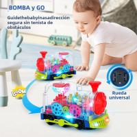 Juguete De Tren Eléctrico Para Niños Transparente Con Luz Y Música Juguete Educativo Temprano Tren Luminoso Para Niños - details 3