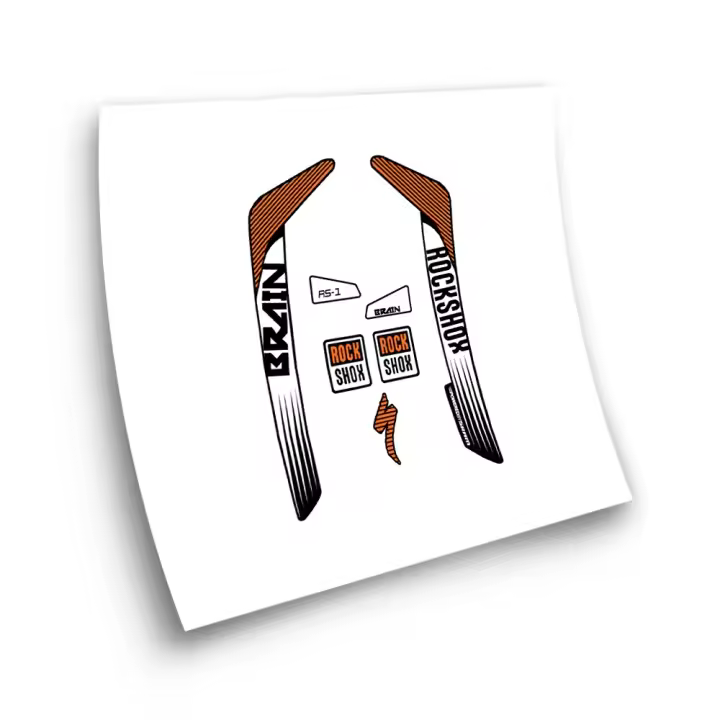 Pegatinas compatibles con horquilla bici Rock Shox Brain RS-1 Specialized líneas blancas 29'' - 1