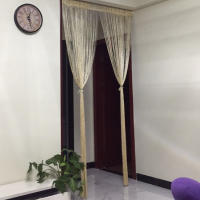 Cortina De Puerta Con Borlas Brillantes Divisor De Ventana Para Decoración De Sala De Estar Y Fiestas Material De Poliéster Clásico Estilo - details 10