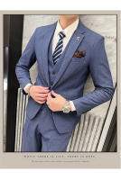 Traje De Boda Elegante Y Casual Para Hombres Estilo Británico Coreano Slim Conjunto De Chaqueta Chaleco Y Pantalones Para Oficina Y Celebraciones - details 9