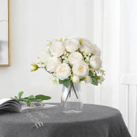 Flores Artificiales De Seda Blanca Peonía Para Decoración De Hogar Vaso Navidad Boda Accesorios De Fiesta Uso En Arreos Y Coronelas - details 5
