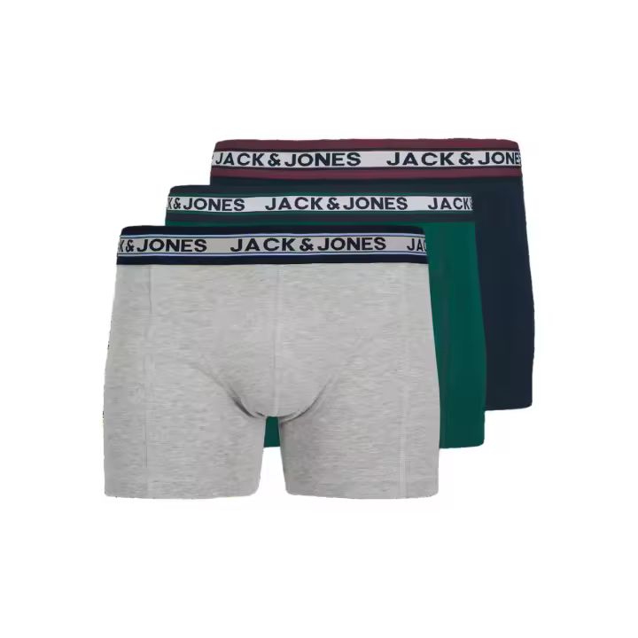 Jack & Jones Jacoliver - Pack de 3 Bóxers de Algodón Elástico para Hombre - Multicolor - 12270759 - 1